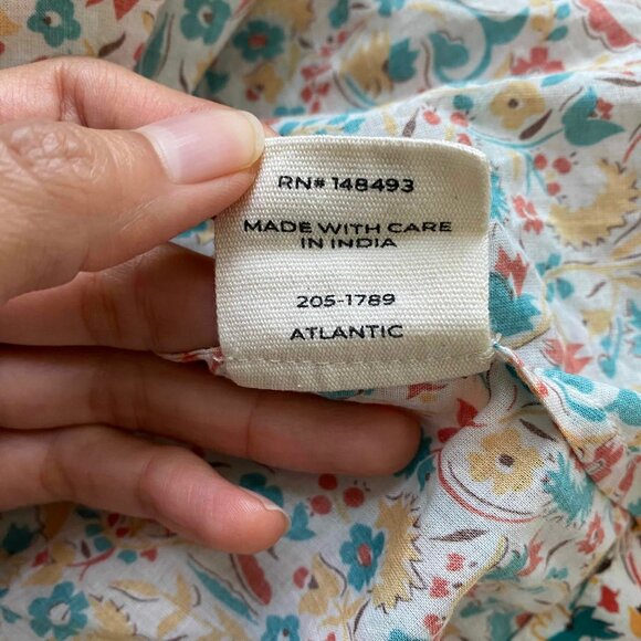 Doen Floral Midi Dress in Cream and Brown - Picture 8 of 9